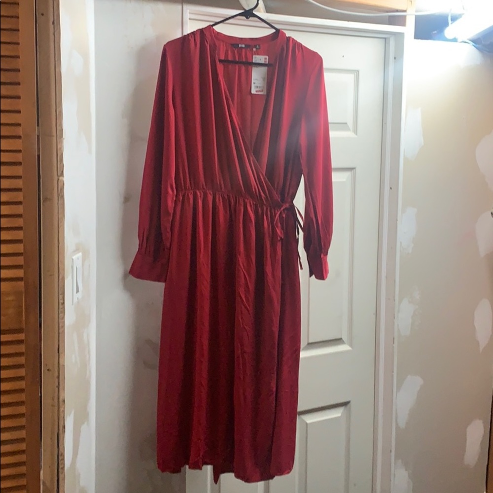 Uniqlo Long Sleeve Wrap Dress